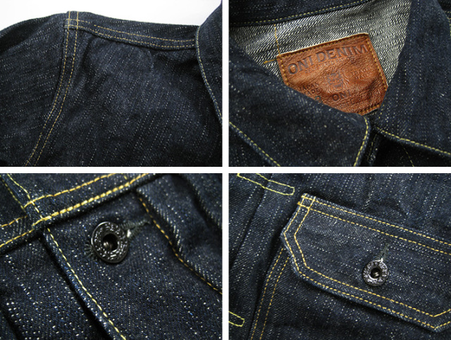 鬼デニム ONI DENIM 鬼斑撚 グリーンキャスト デニムジャケット 2nd