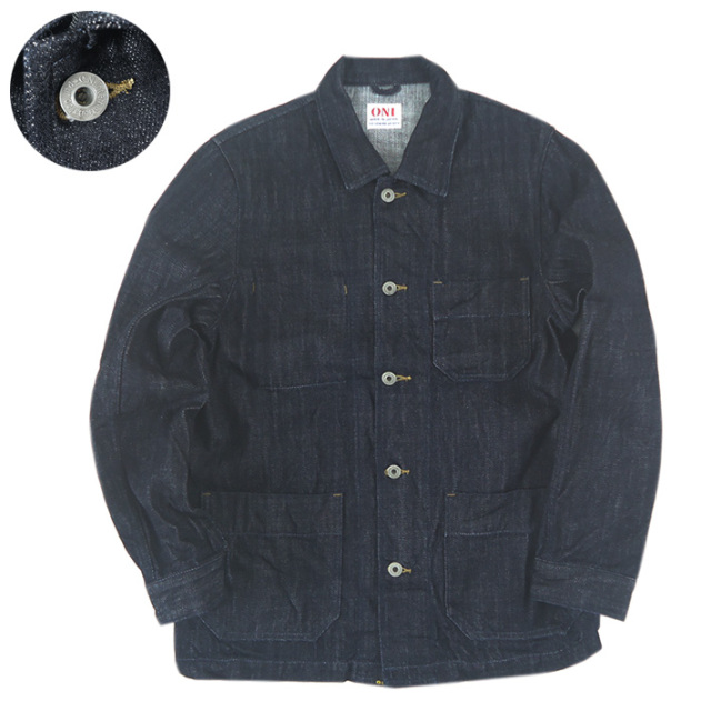 鬼デニム カバーオールジャケット ルースウィーブ デニム ジャケット 03100-DNM  -JOE-