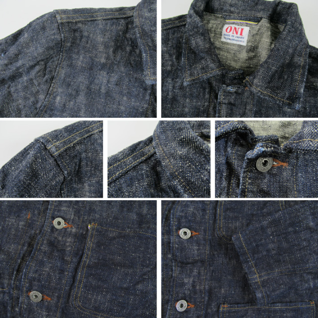 鬼デニム カバーオール 17oz 鬼かすりデニム 03502-KASURI -JOE-