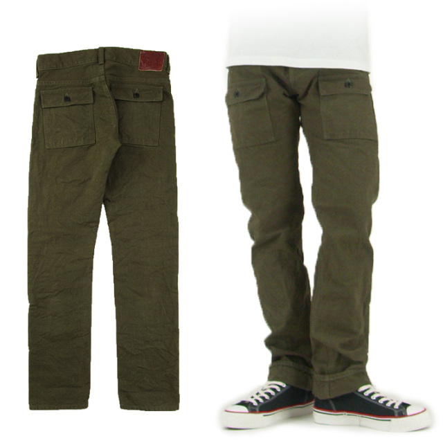 鬼デニム ブッシュパンツ 硫化ヘビーオックスオリーブ 107HOX-OLV -JOE-