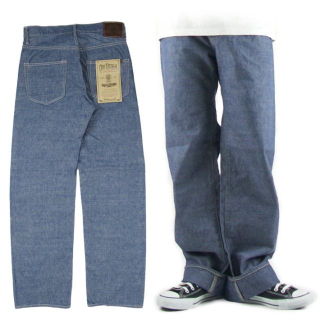 ONI DENIM 鬼デニム W36 鬼デニム ワイドストレート 8oz セルビッジシャンブレー 200
