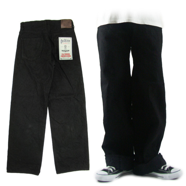 oni denim スーパーワイド　ブラック ONI DENIM – Black X Black – KABUKI SELVEDGE – | HINOYA