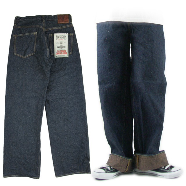 鬼雰囲気 USA製 ハチノス チョアコート デニム denim C59 DST 鬼デニム ONI DENIM 902 CCD-BKBK 15oz Crushed Concrete Denim BLACK