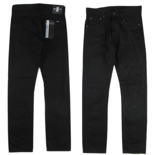 黒単ブラックオーバー　デッキ　40枚 鬼デニム セミタイトストレート 13oz ジェットブラックデニム 566-13BK