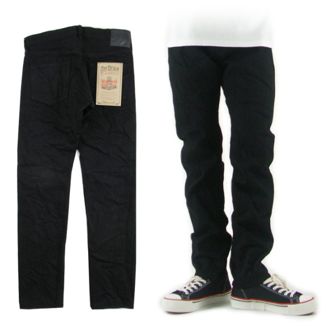 鬼デニム リッラクステーパード 20oz ダークインディゴ x ブラック