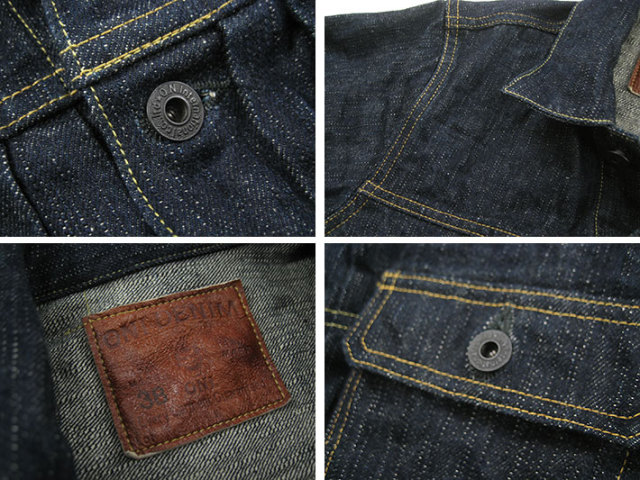 鬼デニム ONI DENIM 鬼斑撚 グリーンキャスト デニムジャケット 2nd