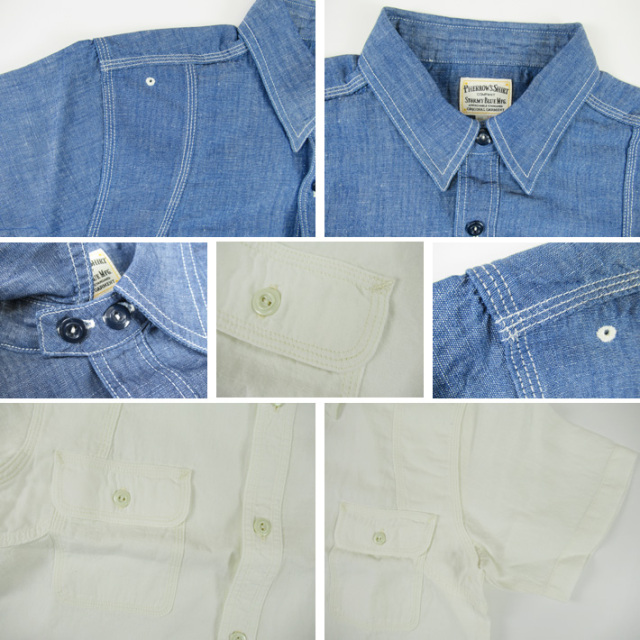 PHERROW'S フェローズ シャンブレー 半袖 ワークシャツ 770WSS -JOE-