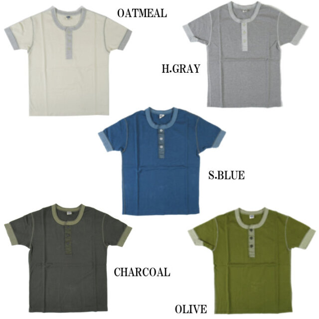 PHERROW'S フェローズ 半袖 ヘンリーネックTシャツ PCT2-S -JOE-