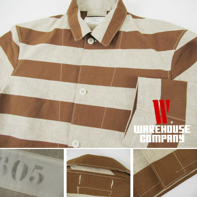 WAREHOUSE ウエアハウス Lot 2215 BROWN PRISONER JACKET アップリケ -JOE-