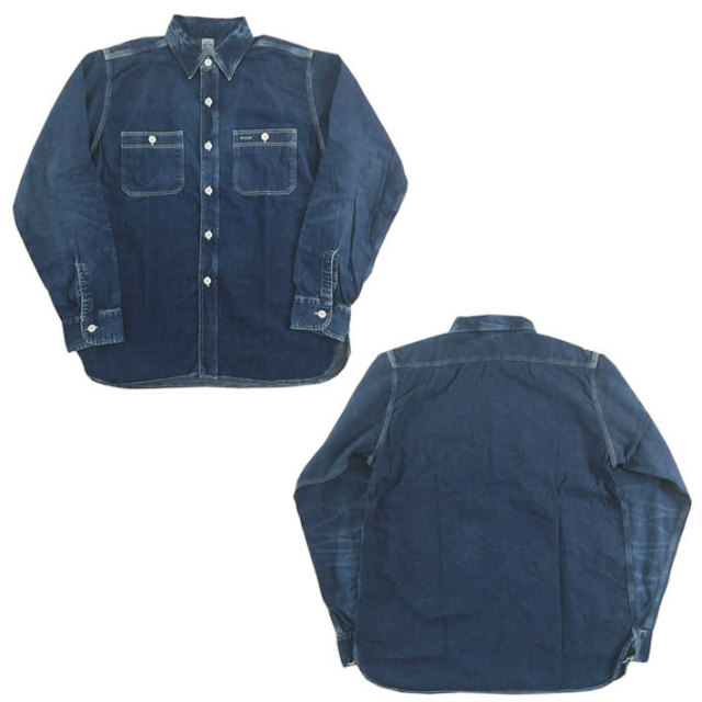 WAREHOUSE デニムワークシャツ WAREHOUSE ウエアハウス 2ND-HAND デニム ワークシャツ ユーズド