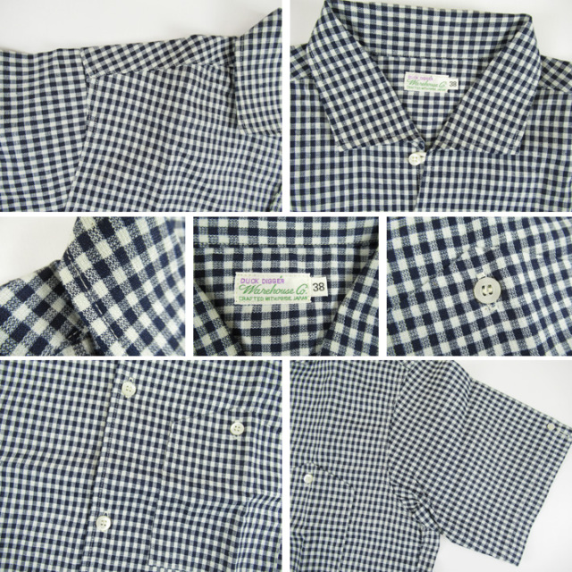 WAREHOUSE ウエアハウス Lot 3091 S/S OPEN COLLAR SHIRTS ギンガム