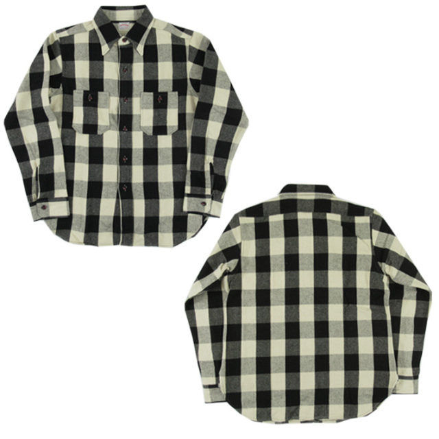 ウエアハウス　ネルシャツ　白黒 WAREHOUSE ウエアハウス 