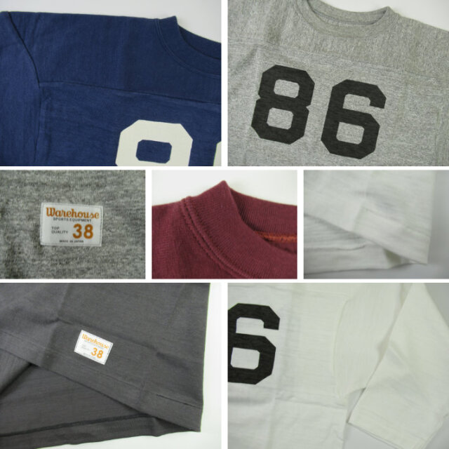 WAREHOUSE ウエアハウス Lot 4063 7分袖フットボールT NO.86 【半袖T