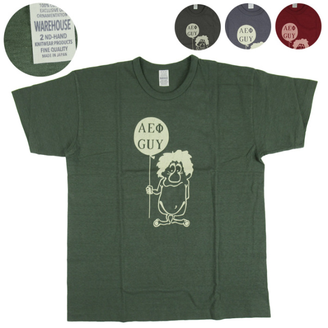 WAREHOUSE ウエアハウス Lot.4064 Tシャツ AEΦ【半袖Tシャツ