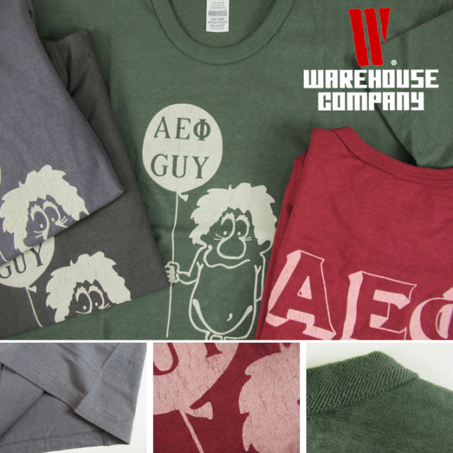 WAREHOUSE ウエアハウス Lot.4064 Tシャツ AEΦ【半袖Tシャツ