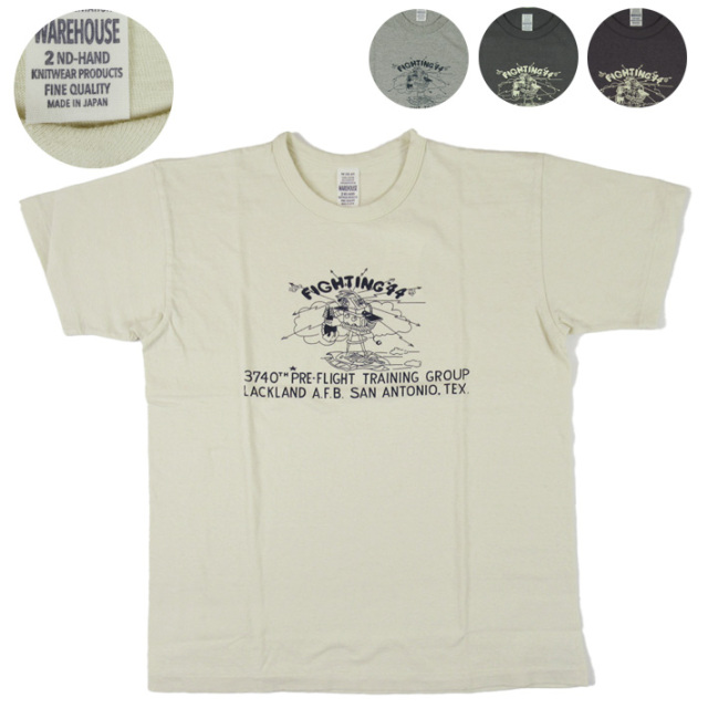 WAREHOUSE ウエアハウス Lot.4064 Tシャツ FIGHTING '44【半袖Tシャツ