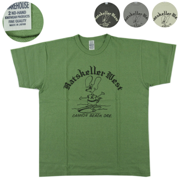 WAREHOUSE ウエアハウス Lot.4064 Tシャツ RATSKELLER 【半袖T