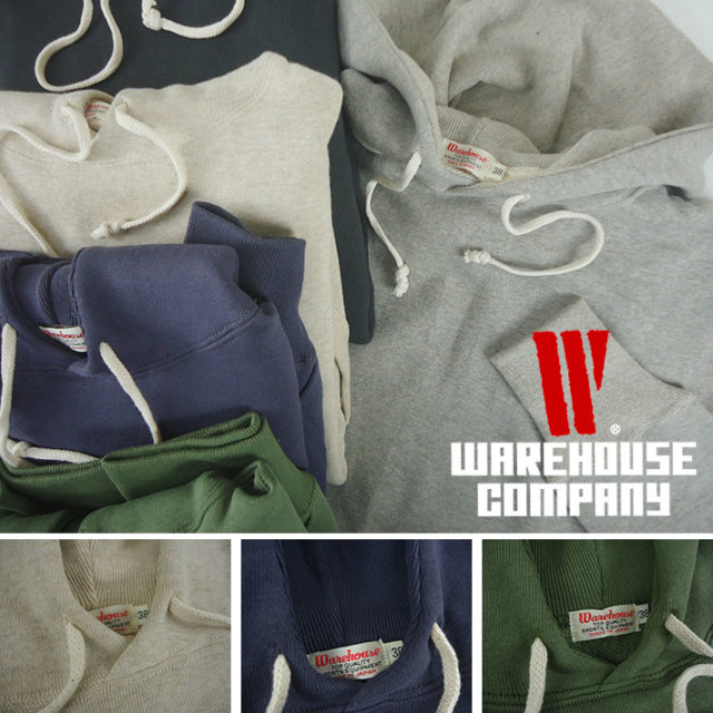 WAREHOUSE ウエアハウス Lot.450 セットインフード 二本針 スウェッ