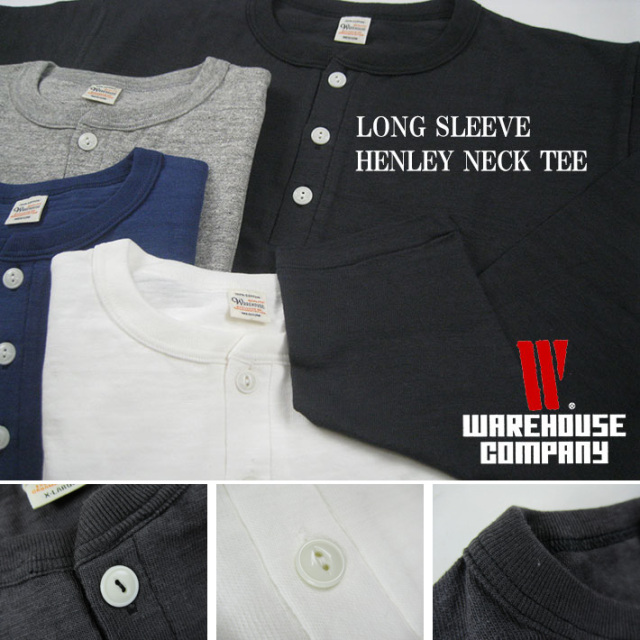 WAREHOUSE ウエアハウス Lot.5907 長袖ヘンリーネック Tシャツ 【半袖T
