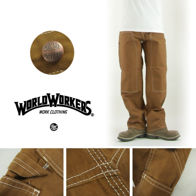 WORLD WORKERS ワールドワーカーズ ダブルニーパンツ ブラウン