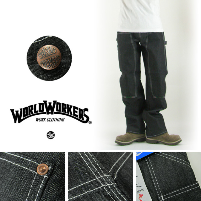 WORLD WORKERS ワールドワーカーズ ダブルニーパンツ ブラック