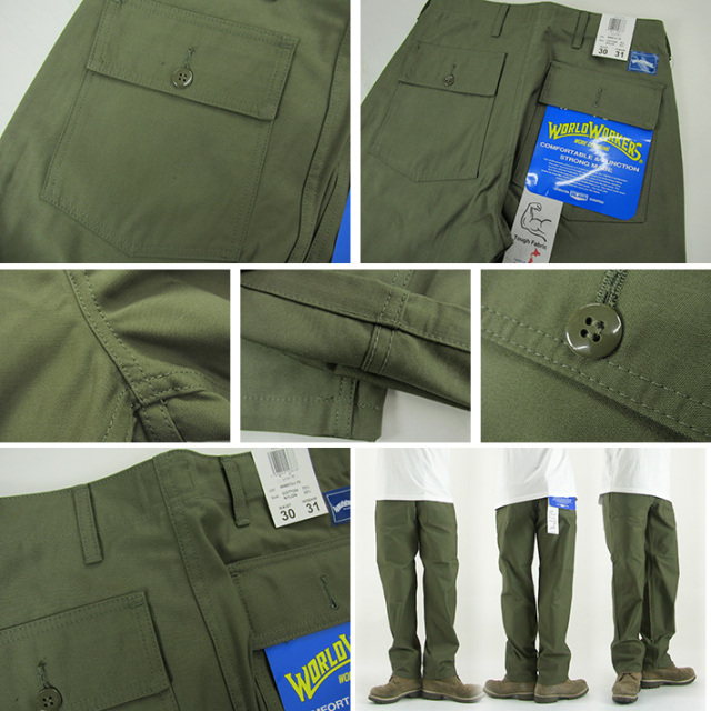 WORLD WORKERS ワールドワーカーズ ベイカーパンツ カーキ WW572J-76 -JOE-