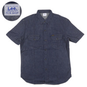 Lee リー 半袖 デニム ワークシャツ インディゴ リンス LT0635 【メール便可】【半袖シャツ】　-JOE-