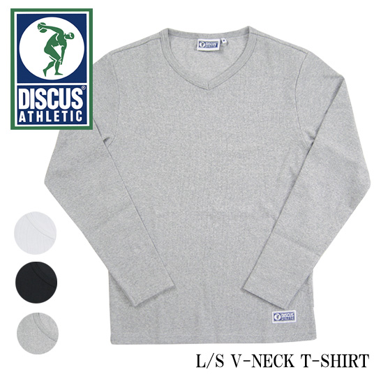 DISCUS ATHLETICディスカス VネックロングスリーブTシャツ