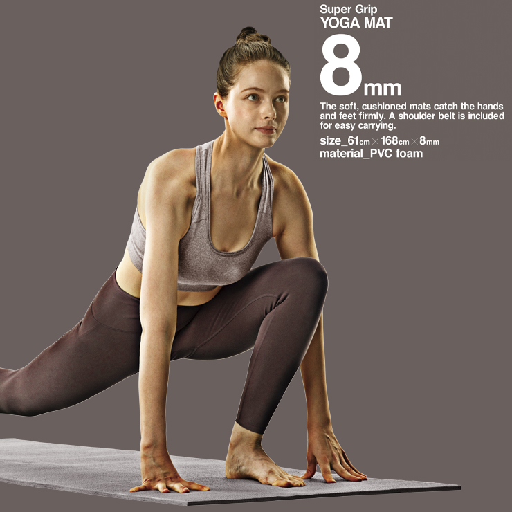 La-VIE(ラ・ヴィ) スーパーグリップヨガマット8mm メロウグレー