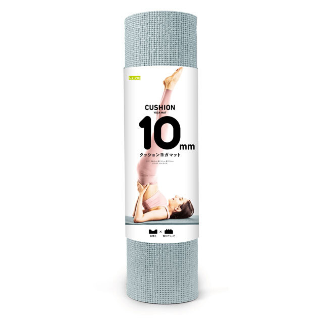 もちふわ素材の厚めのマット！ クッションヨガマット 10mm アッシュ