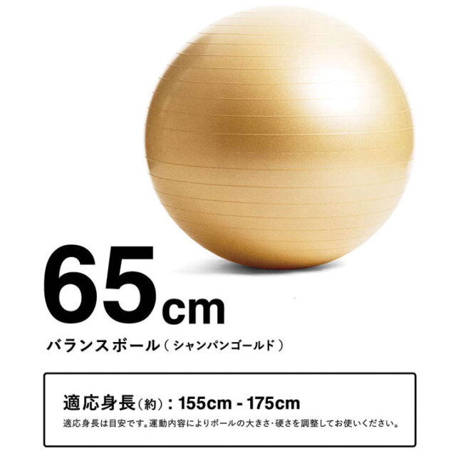 バランスボール65cmシャンパンゴールド（空気入れ付き）：La-VIE公式