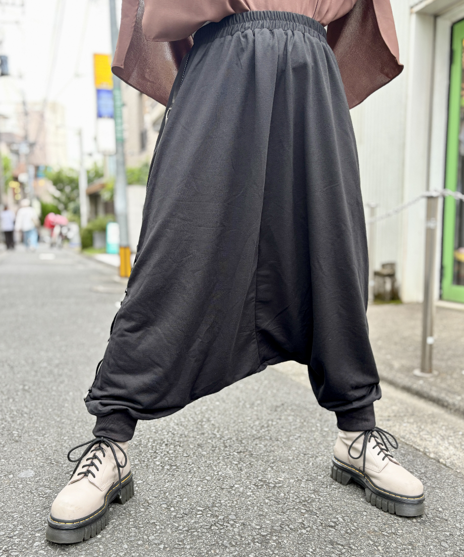 サイド リング ベルト サルエル パンツ