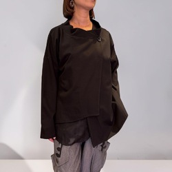 Italy アシンメトリー ヴィスコース カットソー ジャージ ジャケット