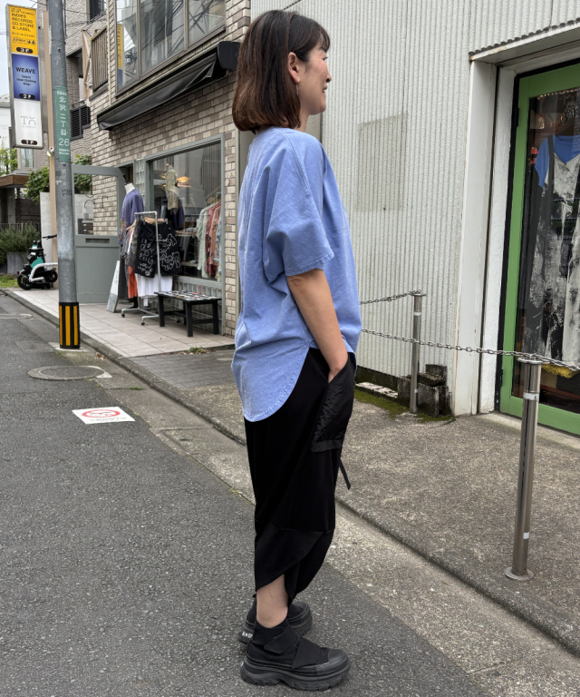 サテン デザイン ポケット ジャージ 裾すぼまり テーパード パンツ