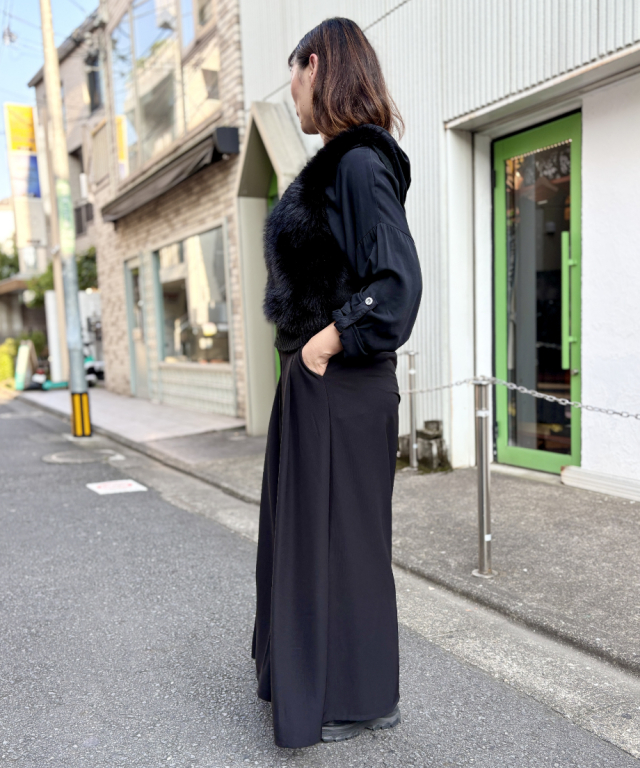 ニットドッキング フェイクファー ジレ ベスト