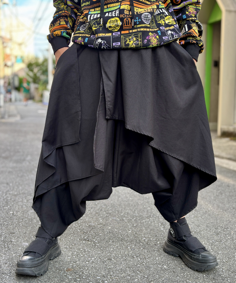 【AD1999】COMME des GARCONS 転写 ラップサルエルパンツ AD1999】COMME des GARCONS 転写 ラップサルエルパンツ