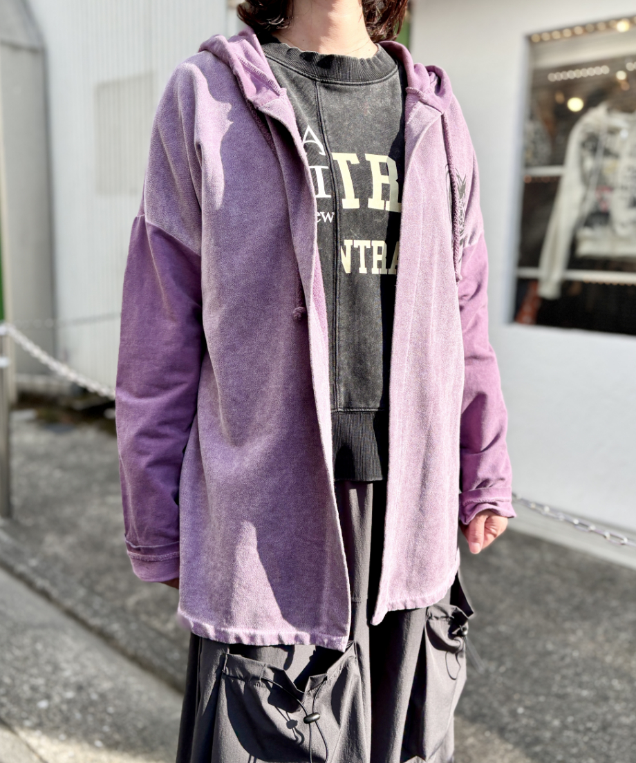 Italy 異素材 ラメ ヒョウ柄 カットワーク フーディ ジャケット