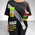 Italy パッチ プリント BIG カットソー 半袖 Tシャツ