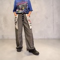 デニム 裏返し プリント ワイド ゆったり ジーンズ パンツ