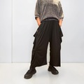 ジップ ヒダ コンバーティブル ワイド パンツ