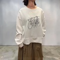 刺繍 自転車 ダンボール ざっくり プルオーバー 長袖 トップ