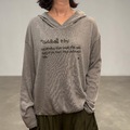 スラブ ニットソー フーディ プルオーバー 長袖 トップ