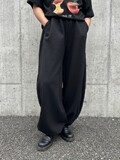 裾ドロスト サイド切り替え ボリューム カーブ パンツ