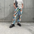 アート ペイント プリント ボリューム カーブ パンツ