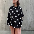 ドット プリント ワイド シャツ ブラウス