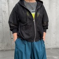 異素材 メッシュ コンビ フーディ ブルゾン ジャケット