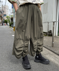 裾ギャザー ゆったり ヒザデル 変形 パンツ