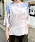 クラウド 総転写プリント カットソー 半袖 Tシャツ