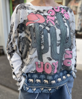 Italy サボテン カクタス 甘編み ニット トップ