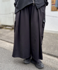 異素材 カーゴ ポケット ワイド パンツ